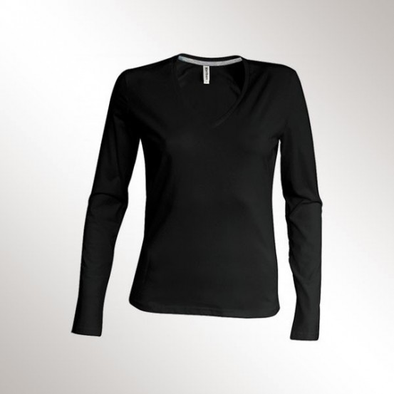 Tricou Femei Kariban Long Sleeve V-Neck
