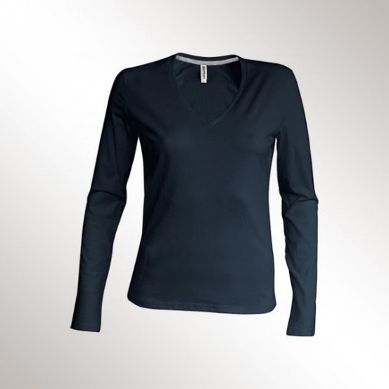 Tricou Femei Kariban Long Sleeve V-Neck