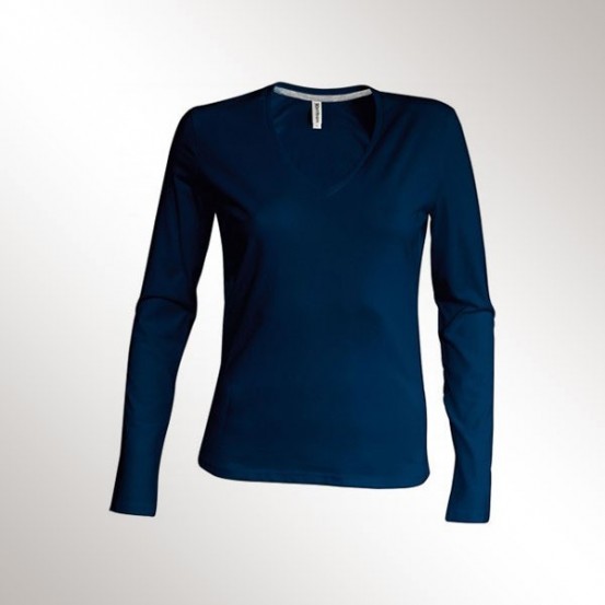 Tricou Femei Kariban Long Sleeve V-Neck