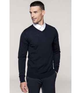 Jumper Barbati Merino Wool V-neck Kariban