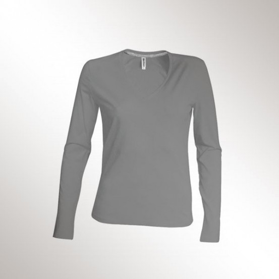 Tricou Femei Kariban Long Sleeve V-Neck