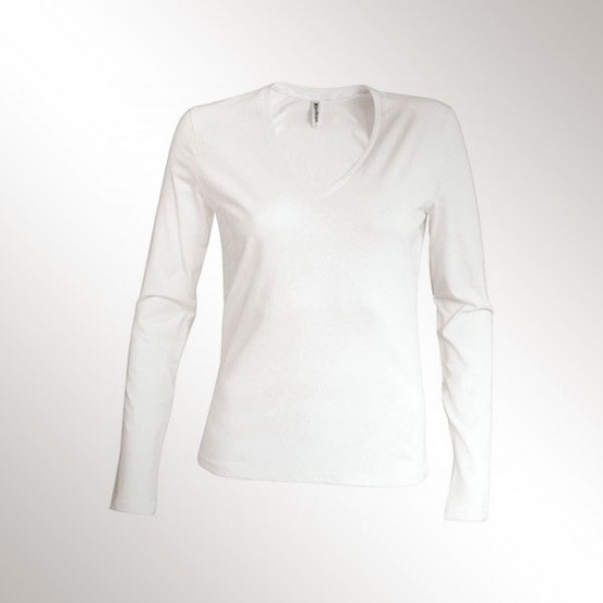 Tricou Femei Kariban Long Sleeve V-Neck