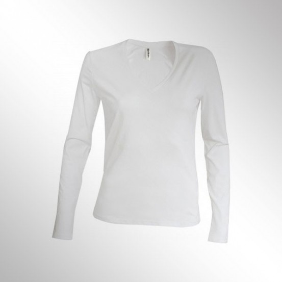 Tricou Femei Kariban Long Sleeve V-Neck