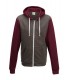 Hanorac Unisex Retro Zoodie AWDis cu Fermoar si Gluga