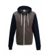 Hanorac Unisex Retro Zoodie AWDis cu Fermoar si Gluga