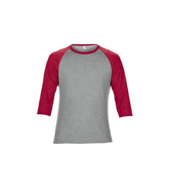 Tricou barbati Anvil Tri-Blend 3/4 Sleeve Raglan Tee