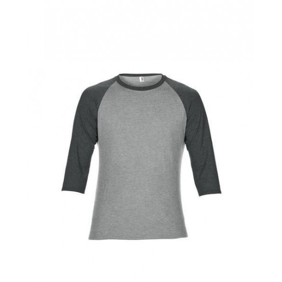 Tricou barbati Anvil Tri-Blend 3/4 Sleeve Raglan Tee