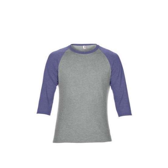 Tricou barbati Anvil Tri-Blend 3/4 Sleeve Raglan Tee