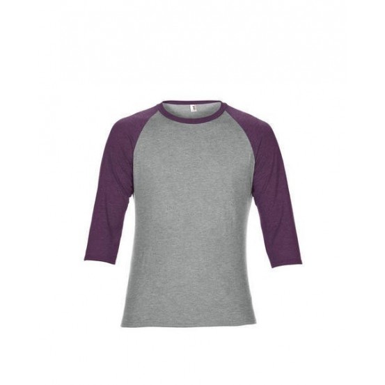 Tricou barbati Anvil Tri-Blend 3/4 Sleeve Raglan Tee