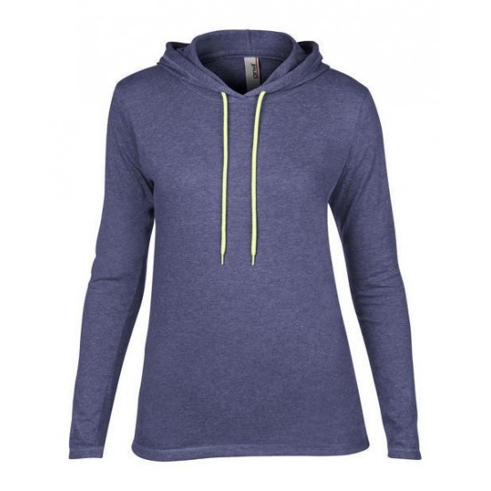 Tricou femei Anvil Fashion Basic Long Sleeve Hooded Tee 