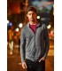 Tricou barbati Anvil Adult Tri-Blend cu fermoar si cu gluga