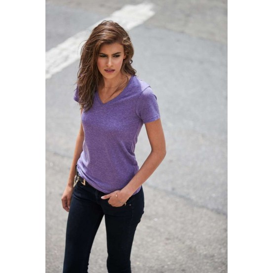 Tricou femei Anvil Feather Weight V-neck Tee