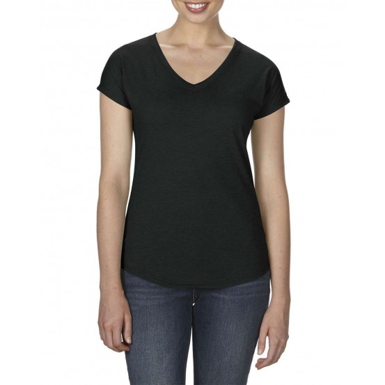 Tricou femei Anvil Tri-blend V-neck Tee
