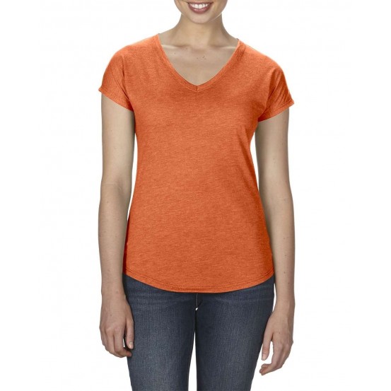Tricou femei Anvil Tri-blend V-neck Tee