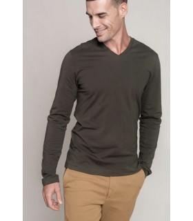 Tricou Barbati Kariban Long Sleeve V-Neck