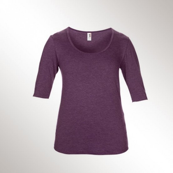 Tricou femei Anvil Deep Scoop 3/4 Sleeve Tee