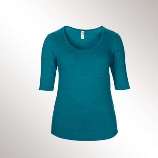 Tricou femei Anvil Deep Scoop 3/4 Sleeve Tee