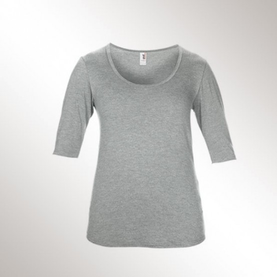 Tricou femei Anvil Deep Scoop 3/4 Sleeve Tee