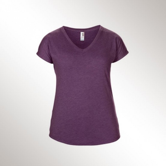 Tricou femei Anvil Tri-blend V-neck Tee