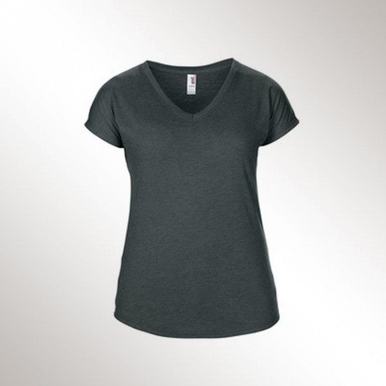Tricou femei Anvil Tri-blend V-neck Tee