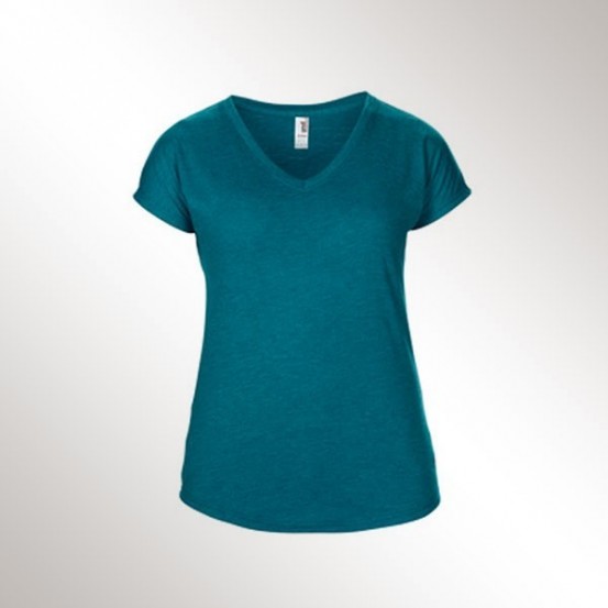 Tricou femei Anvil Tri-blend V-neck Tee