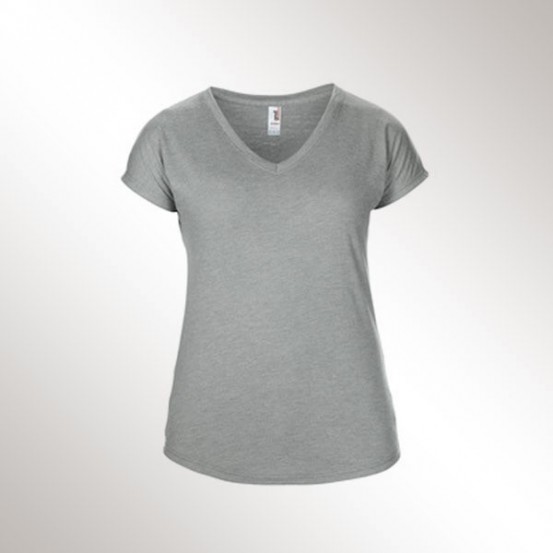 Tricou femei Anvil Tri-blend V-neck Tee