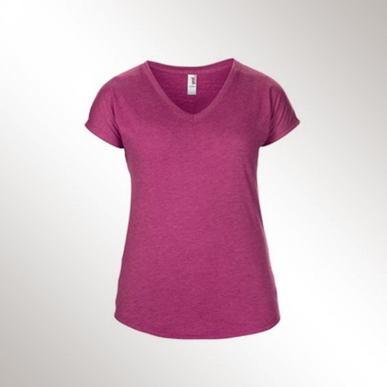 Tricou femei Anvil Tri-blend V-neck Tee