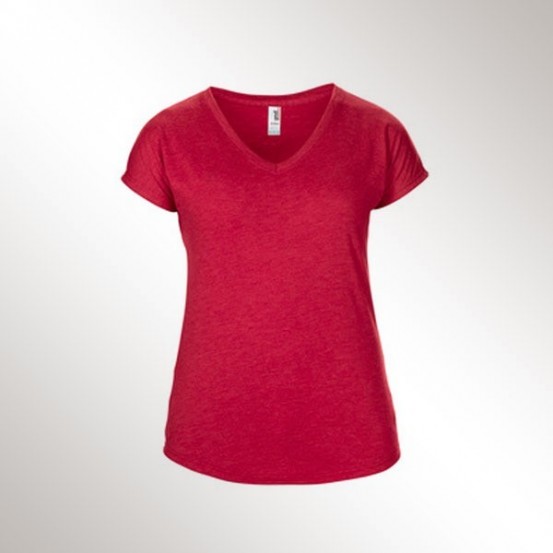 Tricou femei Anvil Tri-blend V-neck Tee