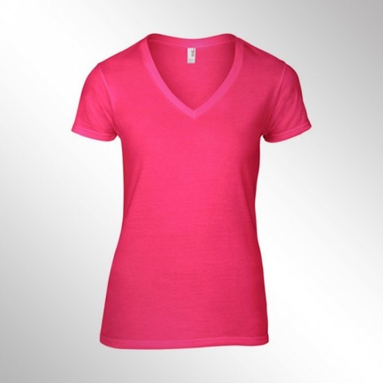 Tricou femei Anvil Basic V-neck Tee