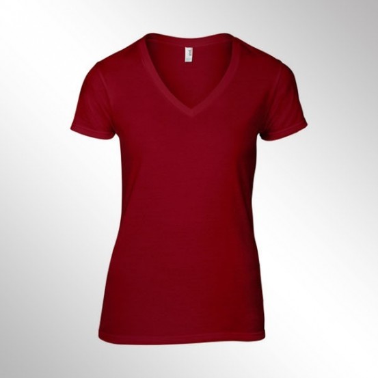 Tricou femei Anvil Basic V-neck Tee