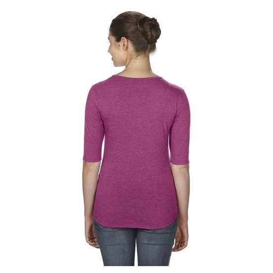 Tricou femei Anvil Deep Scoop 3/4 Sleeve Tee