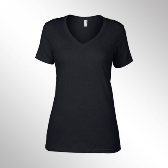 Tricou femei Anvil Feather Weight V-neck Tee