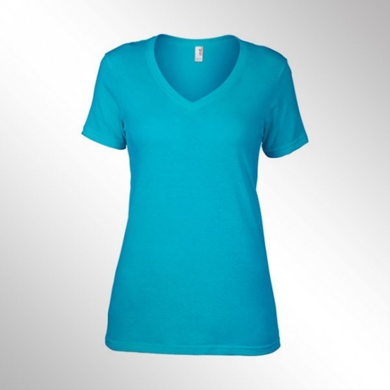 Tricou femei Anvil Feather Weight V-neck Tee