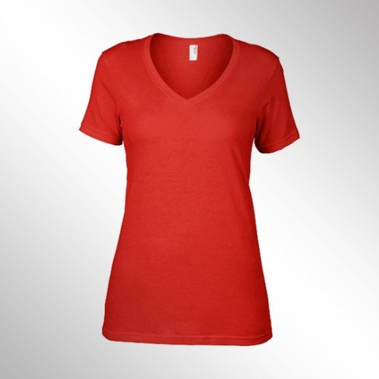 Tricou femei Anvil Feather Weight V-neck Tee