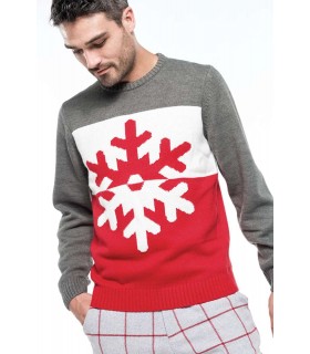 Pulover Unisex Snowflake Motif Jumper X-Mas