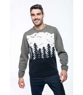 Pulover Unisex Christmas Tree Motif Jumper X-Mas