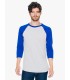 Tricou Unisex American Apparel 3/4 Sleeve Raglan