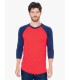 Tricou Unisex American Apparel 3/4 Sleeve Raglan