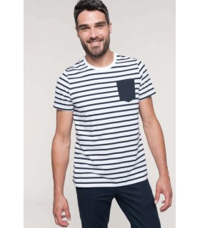 Tricou Striped Sailor Cu Buzunar Kariban