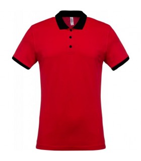Polo Pique Two-Tone Barbati Kariban Short Sleeve