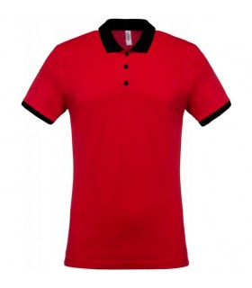 Polo Pique Two-Tone Barbati Kariban Short Sleeve